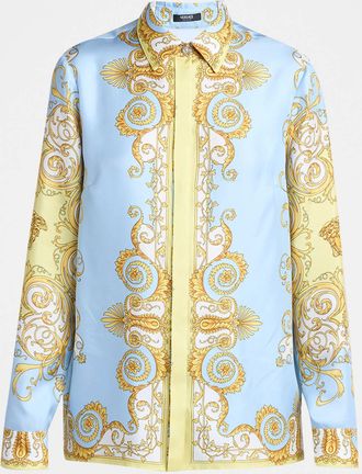 Versace Spring Barocco Silk Twill Shirt