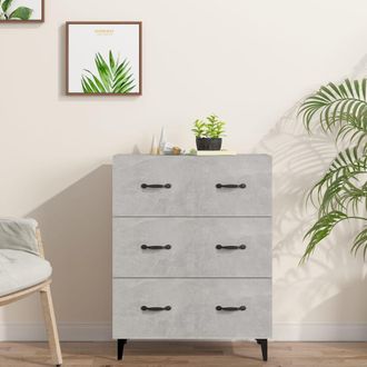vidaXL Vidaxl - Aparador De Madera De Ingenier&iacute;a Gris Hormig&oacute;n 69,5x34x90 Cm