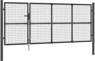 vidaXL Vidaxl - Puerta De Malla De Jard&iacute;n Acero Galvanizado Antracita 350x175cm