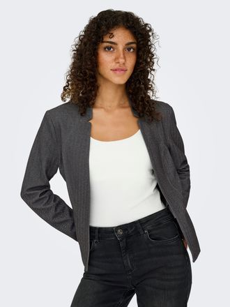 Only Kurzblazer ONLY ONLADDY L/S HARRINGBONE BLAZER CC TLR, Damen, Gr. 36, grau (dunkelgrau melange), Web, Obermaterial: 45% Polyamid, 36% Polyester, 15% V