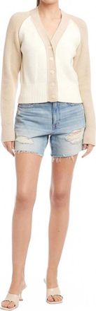 Fifteen Twenty Marina Colorblock Cardigan In White