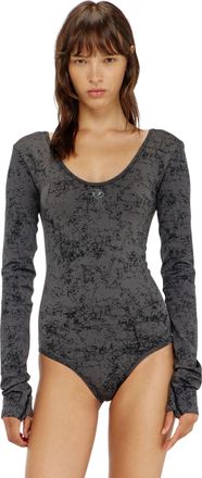 Diesel Open-back bodysuit with utilitarian print - Bodysuits - Woman - Black