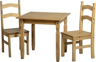 Seconique Rio Indoor Dining Set with 2 Chairs - Distressed Waxed Pine