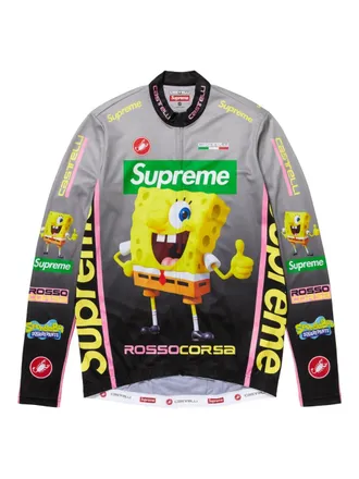 SUPREME x SpongeBob SquarePants x Castelli printed cycling top - men - Fabric - L - Black