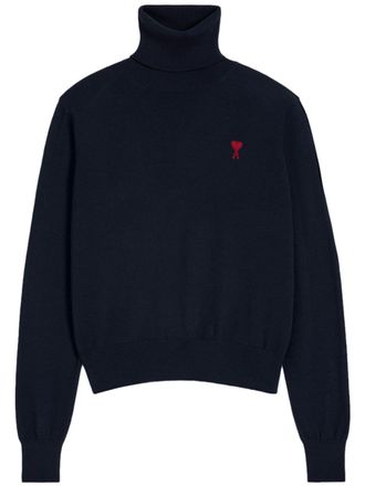 Ami Ami de Coeur high-neck jumper - Blue