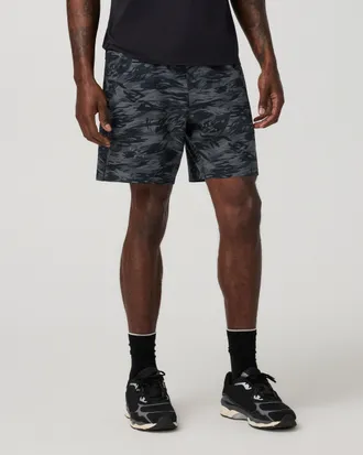 Vuori Clothing Banks Session Shorts Unlined 7 | Black Riptide Camo | XS, Size Extra Small