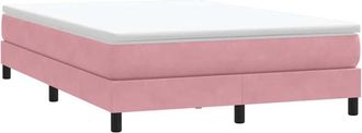 vidaXL Cama Box Spring Sin Colch&oacute;n Rosa Terciopelo 140x220 Cm Vidaxl