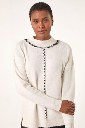 Roman Funnel Neck Seam Detail Jumper