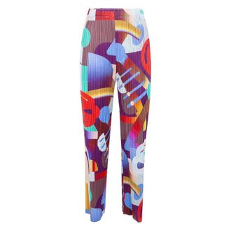 Issey Miyake Dames, Broeken, Veelkleurig, Maat: 2XL Poliester