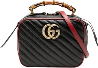 Gucci Pre-owned Handbags, female, Black, Size: ONE SIZE Pre-owned Quilted Satchel