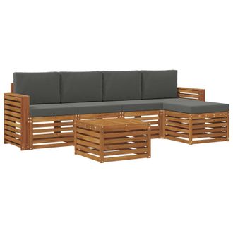 vidaXL Conjunto De Sof&aacute;s De Exterior 6 Pcs Natural Y Antracita Vidaxl