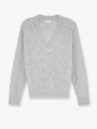 Brunello Cucinelli Maglia in misto mohair con motivo Dazzling - BRUNELLO CUCINELLI - gender_Woman