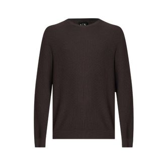A|X Armani Exchange Trui met ronde hals en textuur - Heren - Truien - Bruin - Maat: XL Viscose
