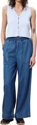 FRNCH Santine High Rise Wide Leg Jeans In Bleu Marine