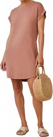 Bella Dahl Roll Sleeve T-Shirt Dress In Terracotta