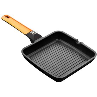 Bra Grill Liso Bra Efficient Orange 28cm Aluminio Fundido Antiadherente