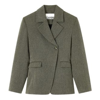 Ganni Blazers, female, Green, Size: L Blazer
