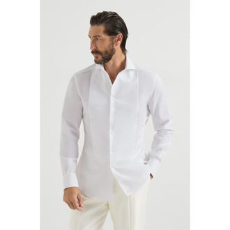 Brunello Cucinelli Slim fit shirt in White at Nordstrom, Size Xxx-Large Eu