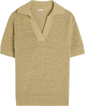 Joseph Rian Knit Cotton-blend Polo top - Green - S (UK8-10 / S)