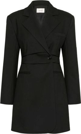 Gestuz Zwarte Blazerjurk met Edgy Silhouet - Dames - Korte kleedjes - Zwart - XS - Leer - Kleedjes