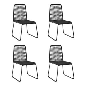 vidaXL Jardim Sillas 4 Pcs Vime Pe Preto