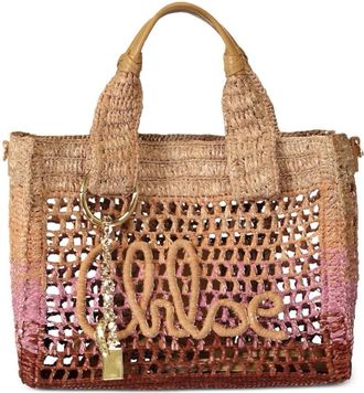 Chlo&eacute; Tassen, Dames, Bruin, ONE Size, Leer, Summer Banana Tote