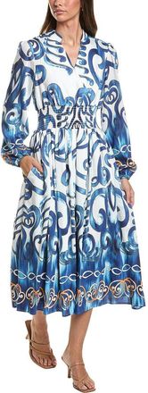 Gracia Floral Print Elastic Waist V-Neck Dress