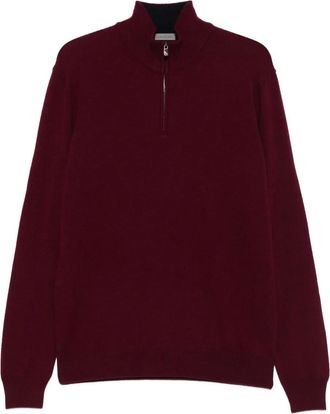 Corneliani Maglione a collo alto e zip - Rosso
