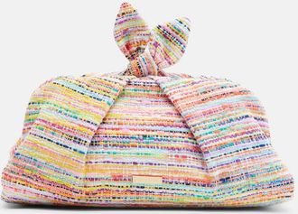 Aquazzura Bowtie tweed clutch