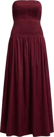 Aje Abito Vacation lungo senza spalline - Rosso