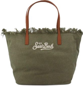 MC2 Saint Barth Military Green Sangallo Fringe City Crossbody Bag