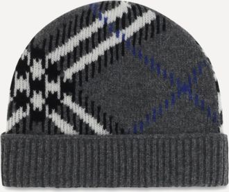 Burberry Checked cashmere-blend Beanie Female UNI
