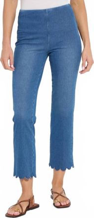 Lyss&eacute; Scallop Edge Baby Boot Leg Pant In Mid Wash