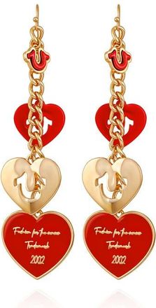 True Religion Cascading red heart linear earring at Nordstrom