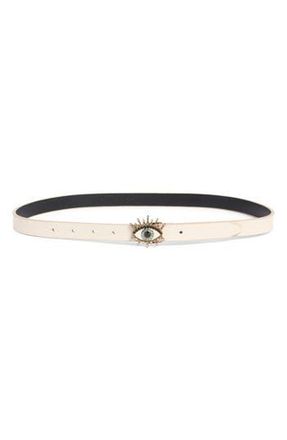 Kurt Geiger Evil Eye Leather Belt in Bone at Nordstrom Rack, Size Medium/large