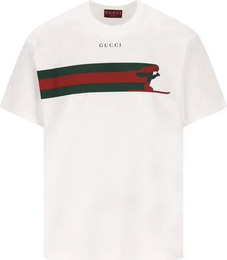 Gucci T-shirt met logodetail - Wit