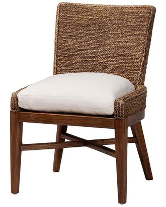 Baxton Studio Ridley Seagrass Dining Chair With Mahogany Wood Frame