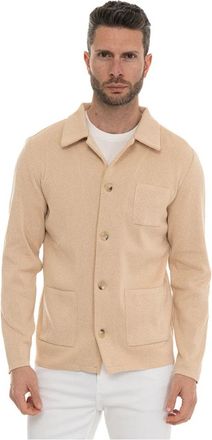 Paoloni Sweater jacket - Heren - Zomerjassen - Beige - L - Katoen - Jassen