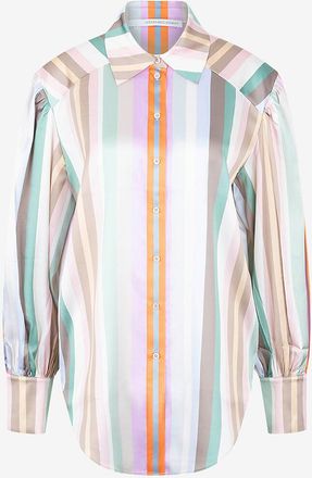 Herzen&rsquo;s Angelegenheit Hemd aus gestreiftem Seidensatin