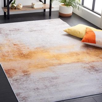 Safavieh Tacoma TAC813F Power Loomed Grey / Rust Washable Rug