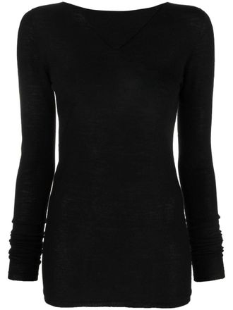 Rick Owens Top a maniche lunghe - Nero
