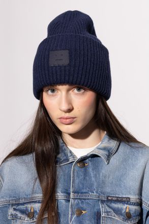 Acne Studios Cap With Logo Patch, Unisex, Navy Blue