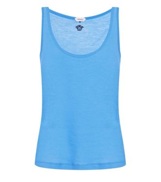 Versace Blue Scoop Neck Top