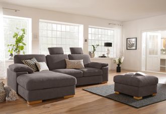 HOME AFFAIRE Ecksofa »Ventura L-Form« wahlweise mit Bettfunktion und Bettfunktion/Bettkasten