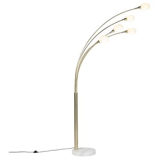 QAZQA Art Deco Floor Lamp Gold 5-Light - Sixties Marmo