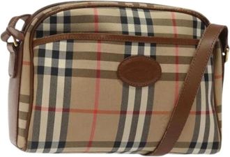 Burberry Pre-owned Cross Body Bags, female, Beige, Size: ONE SIZE Pre-owned Canvas Cross Body Bag