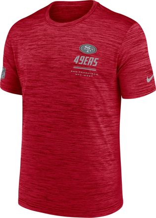 Nike San Francisco 49ers Sideline Team Issue Velocity Nike Mens Dri-FIT NFL T-Shirt in Red | 02ER6DL9B-7VD