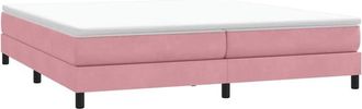vidaXL Cama box spring sin colchón rosa terciopelo 200x210 cm Vidaxl