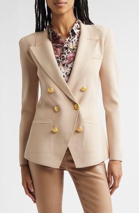 L'agence Amelia Knit Blazer in Light Cappuccino/Gold at Nordstrom, Size Xx-Large