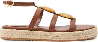 Gianvito Rossi Gem-embellished Leather Espadrille Sandals - Beige - 39 (IT39 / UK6)